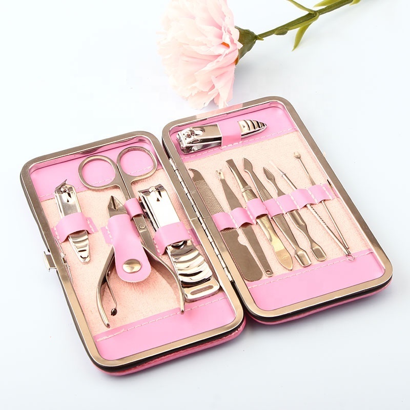 New Personal and Professional Use Beauty Care Nail Clippers Kit with High Quality Nail Scissors 12pcs Manicure Set