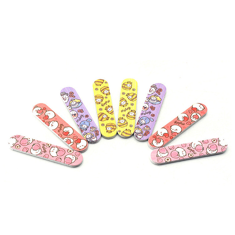 Wholesale Cute Pattern Double Sided Nail Buffer Packs Disposable Mini Nail File