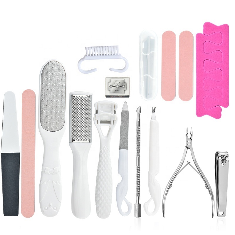 Wholesale Price 20 in 1 Pedicure Tools Kit Set Foot Care Scrubber Stainless Steel pedicure kit Foot File Pedicure Supplies