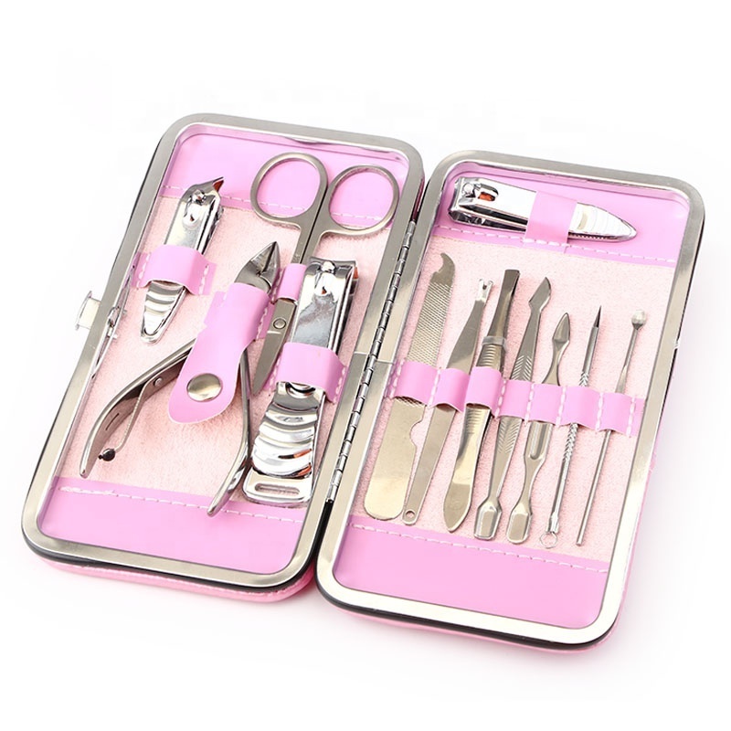 New Personal and Professional Use Beauty Care Nail Clippers Kit with High Quality Nail Scissors 12pcs Manicure Set