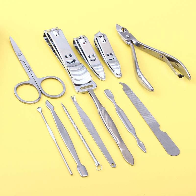 New Personal and Professional Use Beauty Care Nail Clippers Kit with High Quality Nail Scissors 12pcs Manicure Set