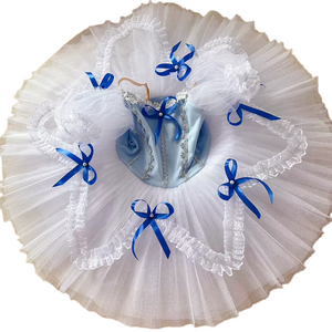 Children's Blue Ballet Skirt Butterfly TUTU Gauze Skirt Little Swan Sling Performance Sleeping Beauty Performance Costume