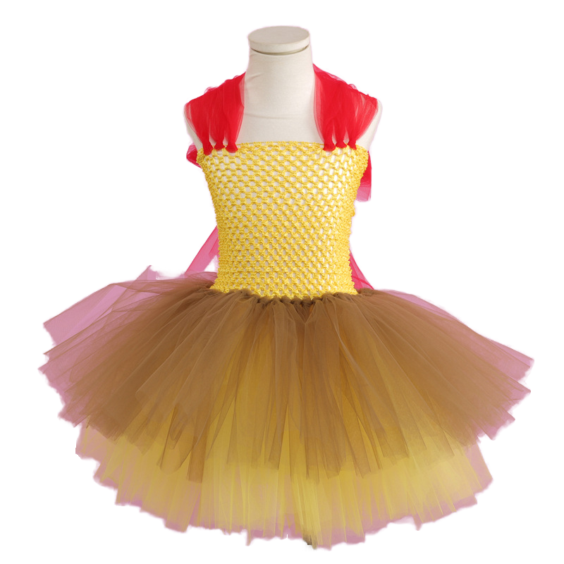 Children's Yellow Fairy Mesh Tutu Gauze Skirt Princess Dress Ballet Performance Kids Cartoon Princess Costume for Girls