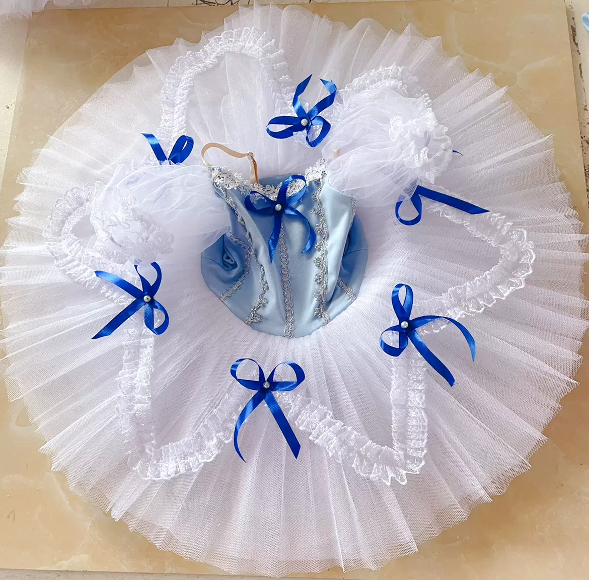 Children's Blue Ballet Skirt Butterfly TUTU Gauze Skirt Little Swan Sling Performance Sleeping Beauty Performance Costume