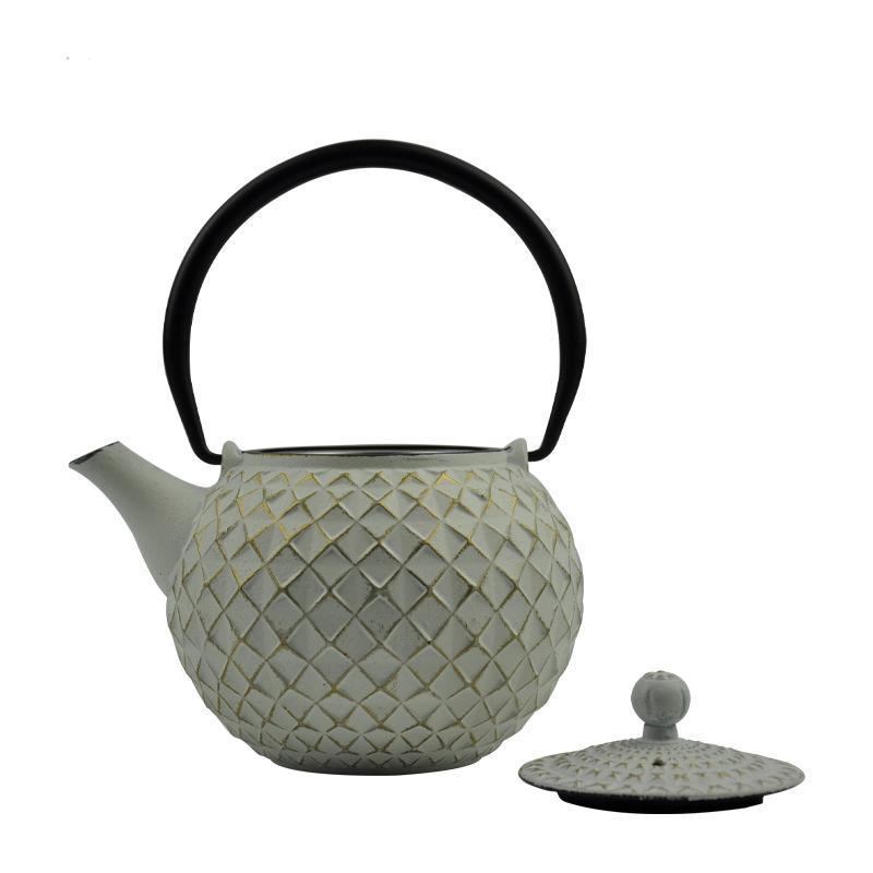 Durable Japanese Cast Iron Kettle Teapot Tea Pot Blue Floral Teapot With Basket