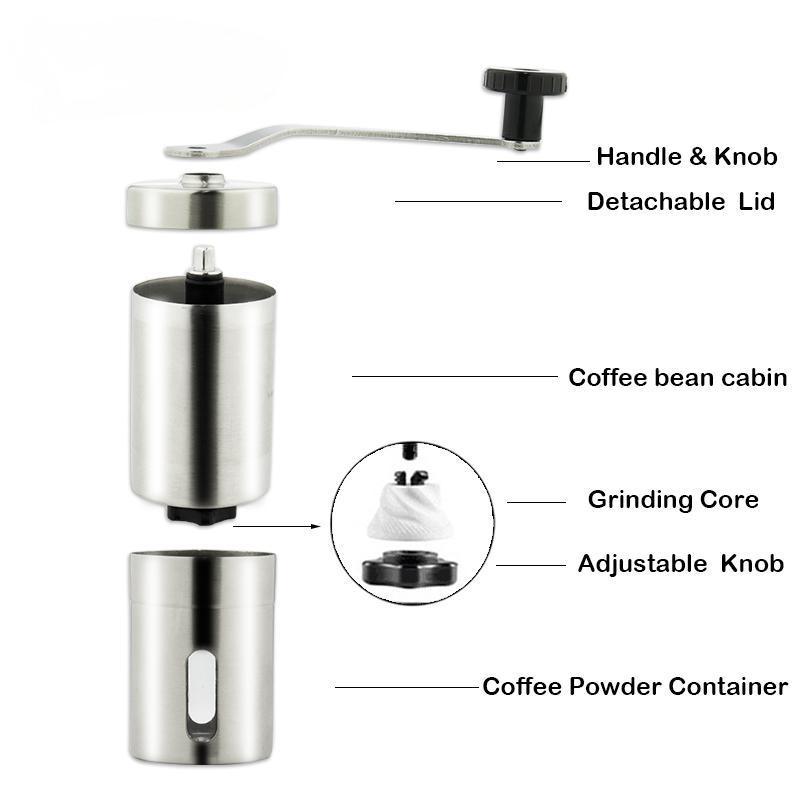 New Arrivals Top Seller Commercial Manual Hand Expresso Coffee Bean Grinder with Ceramic Burr