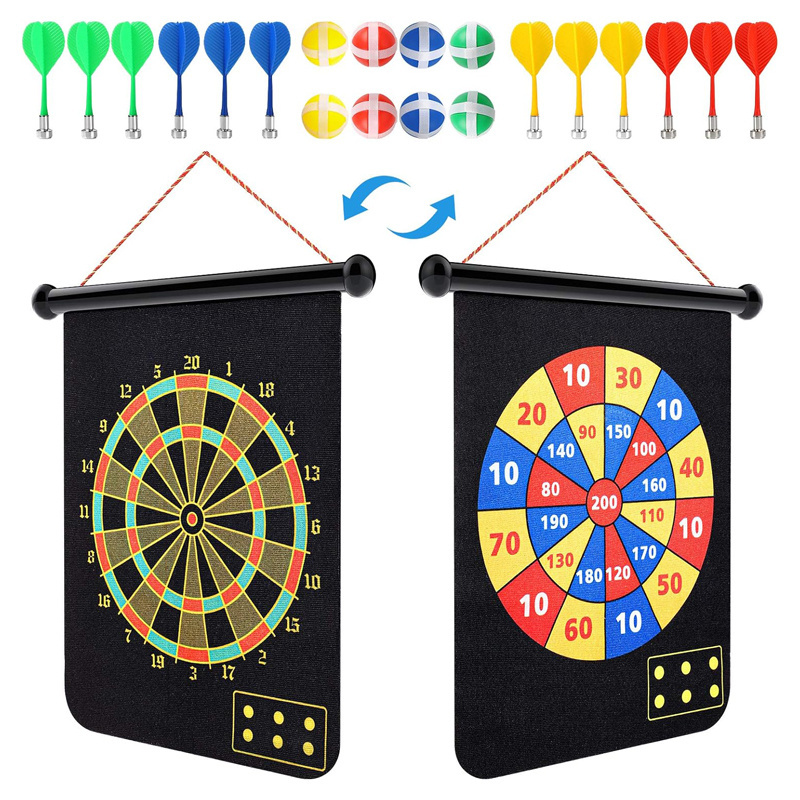 Magnetic Safe Dart Board 15'' Double-Sided Dartboard