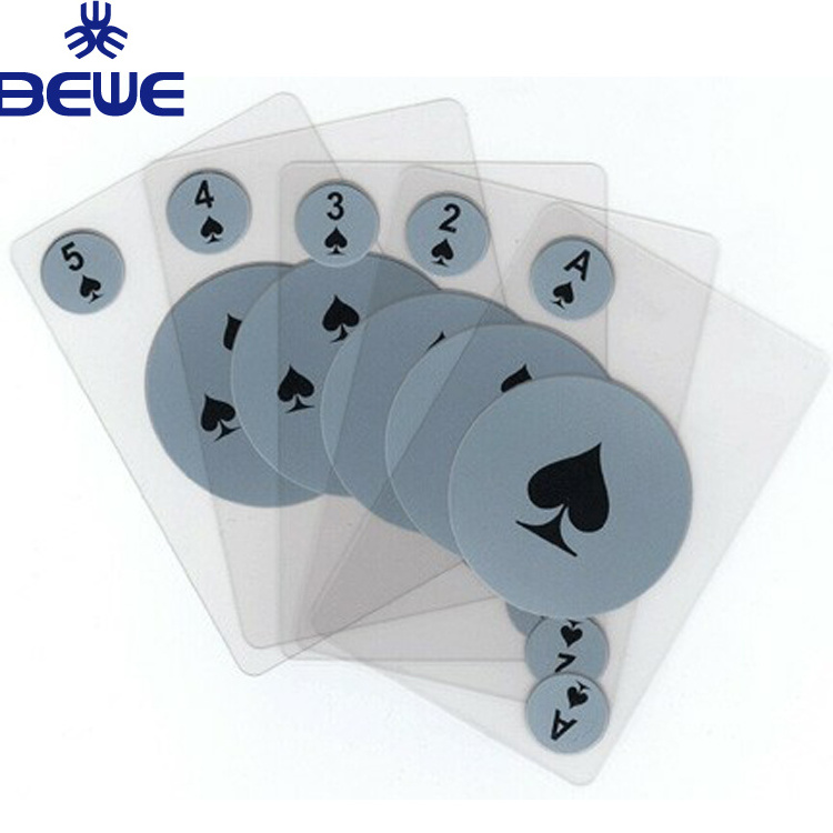 Durable Plastic Transparent Cheap Playing Poker Cards