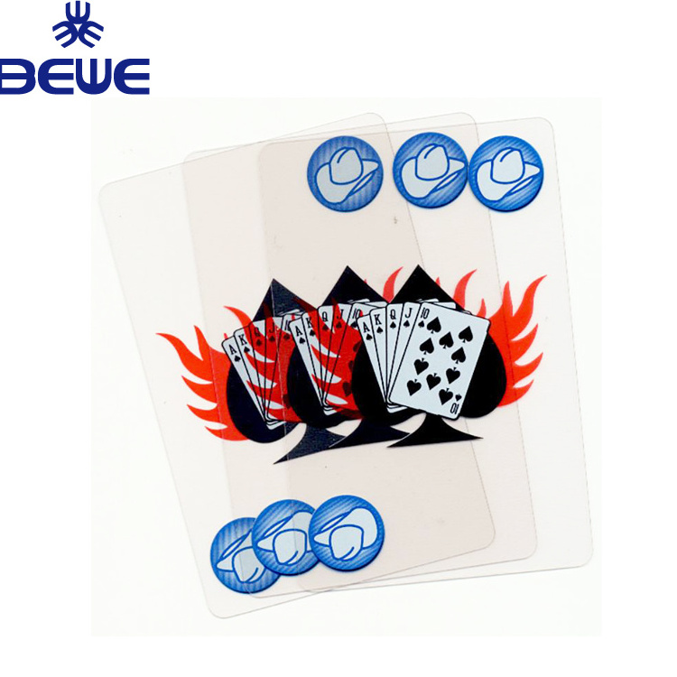 Durable Plastic Transparent Cheap Playing Poker Cards