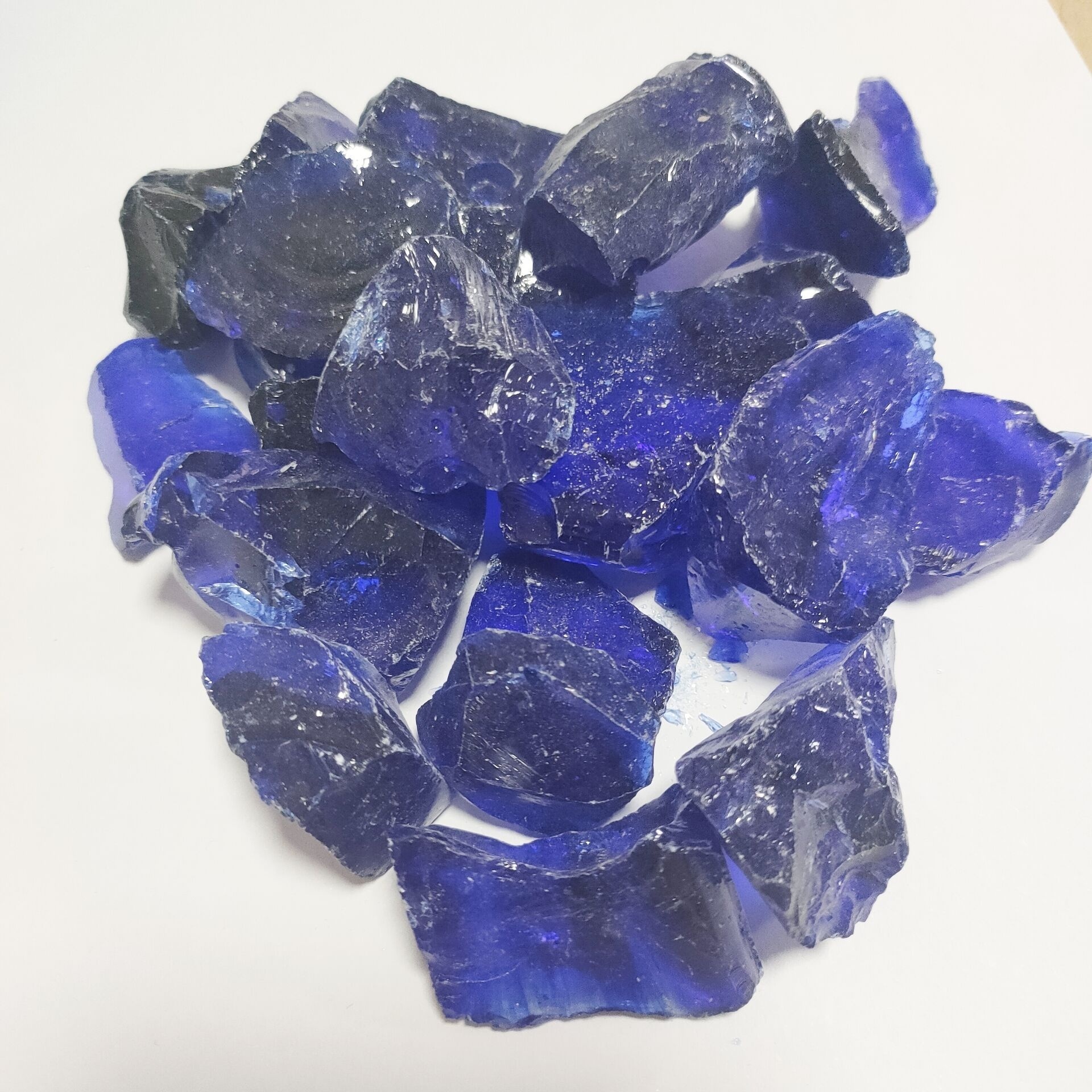 Recycled Cobalt Blue Fire Glass Rock for Fireplace