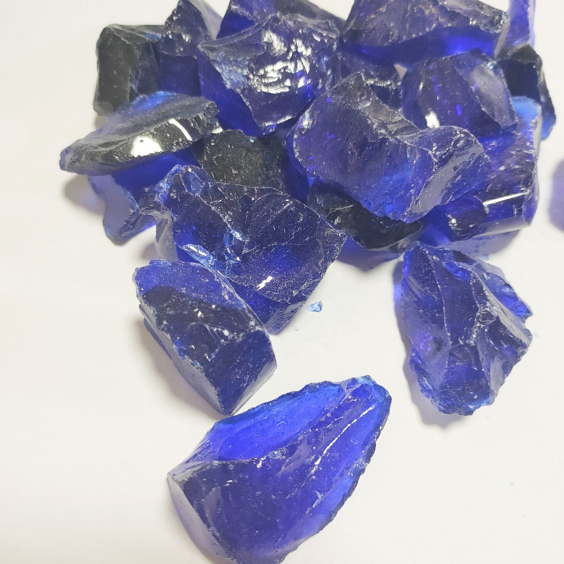 Recycled Cobalt Blue Fire Glass Rock for Fireplace