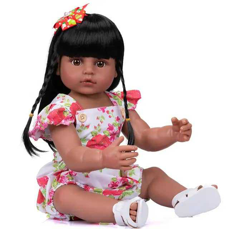 Original authentic designed soft all silicone reborn doll body reborn baby girl long hair handmade doll