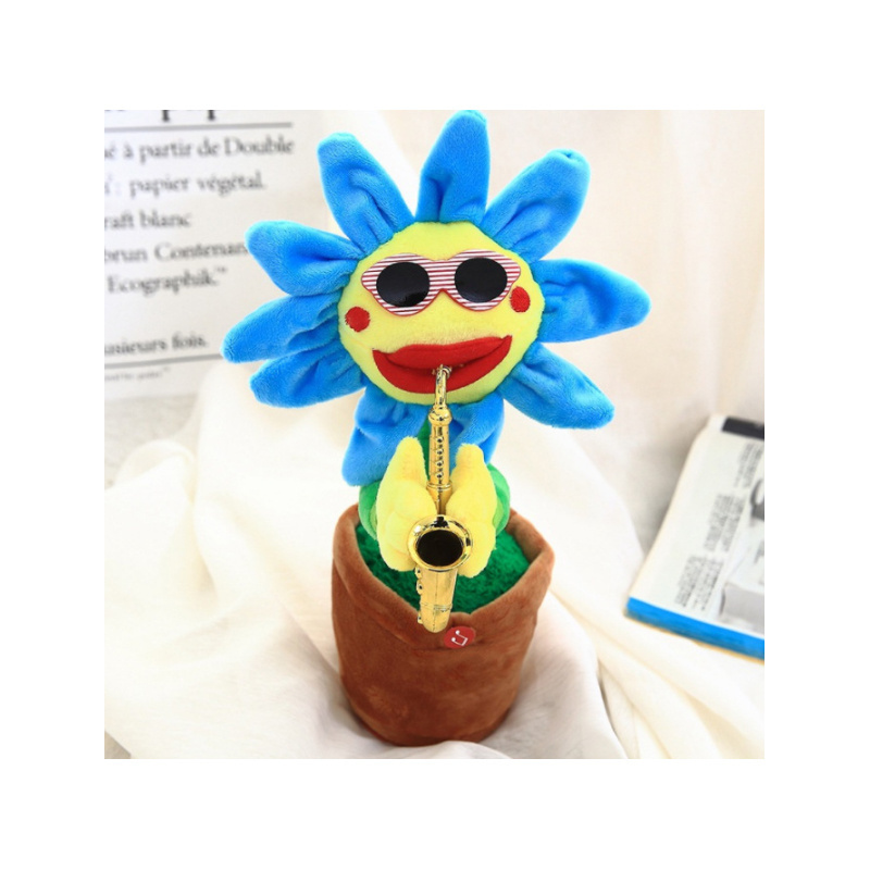 New Design Plush Singing Flower Toys Electric Sunflower Music Dancing Flower Toys For Kids