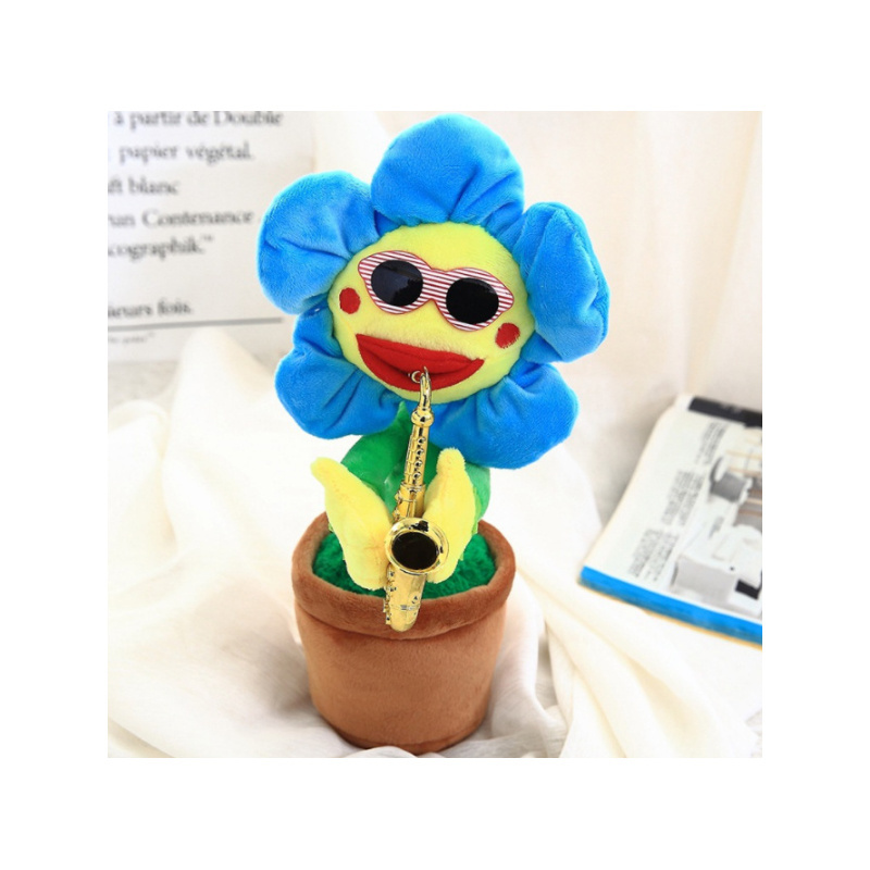 New Design Plush Singing Flower Toys Electric Sunflower Music Dancing Flower Toys For Kids