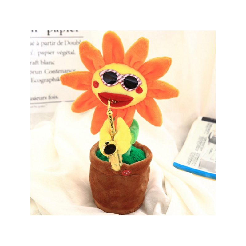 New Design Plush Singing Flower Toys Electric Sunflower Music Dancing Flower Toys For Kids