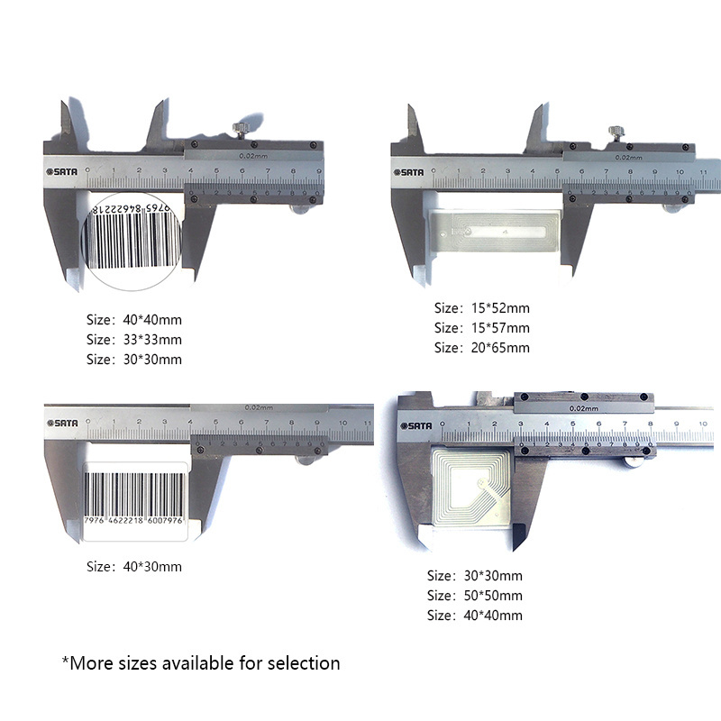 Bohang RF Labels Magnetic Alarm Security Barcode white Label 8.2Mhz EAS rf Anti Theft Label factory