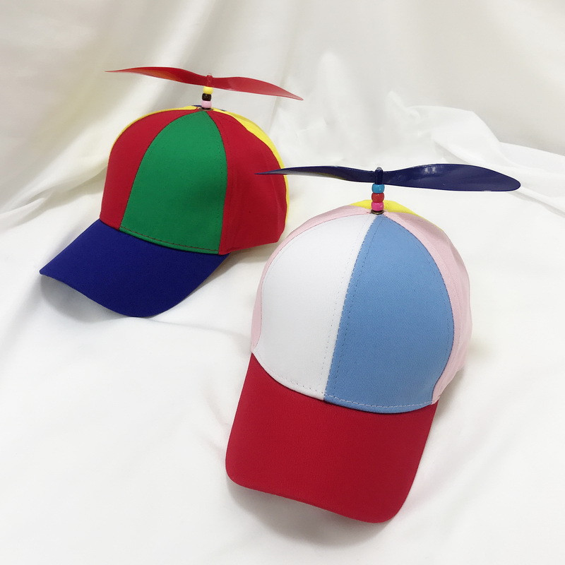 child 6 panels helicopter shape  baseball with propeller hat for kids