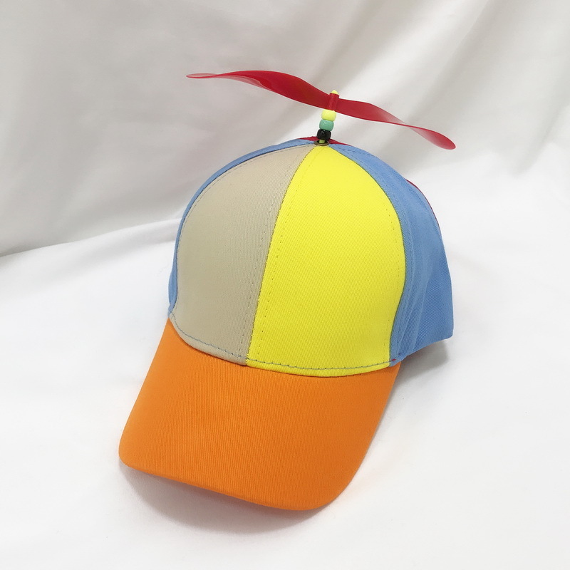 child 6 panels helicopter shape  baseball with propeller hat for kids