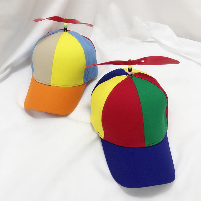 child 6 panels helicopter shape  baseball with propeller hat for kids