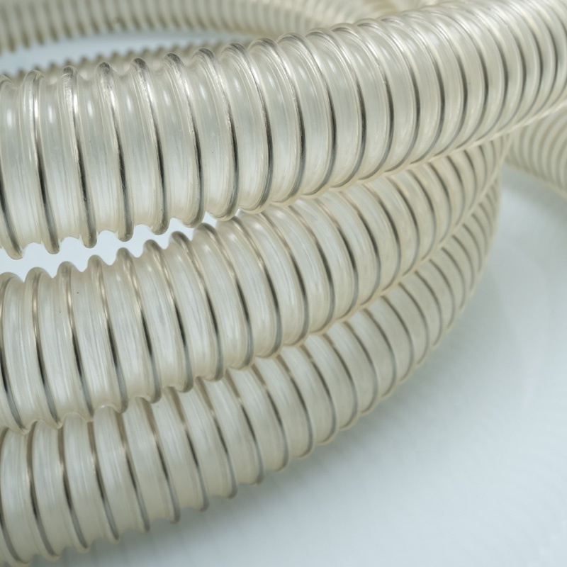 Food-grade Flexible Transparent Hydraulic Vacuum Duct Suction Water TPU Steel Wire Spiral Reinforced Hose Pipe