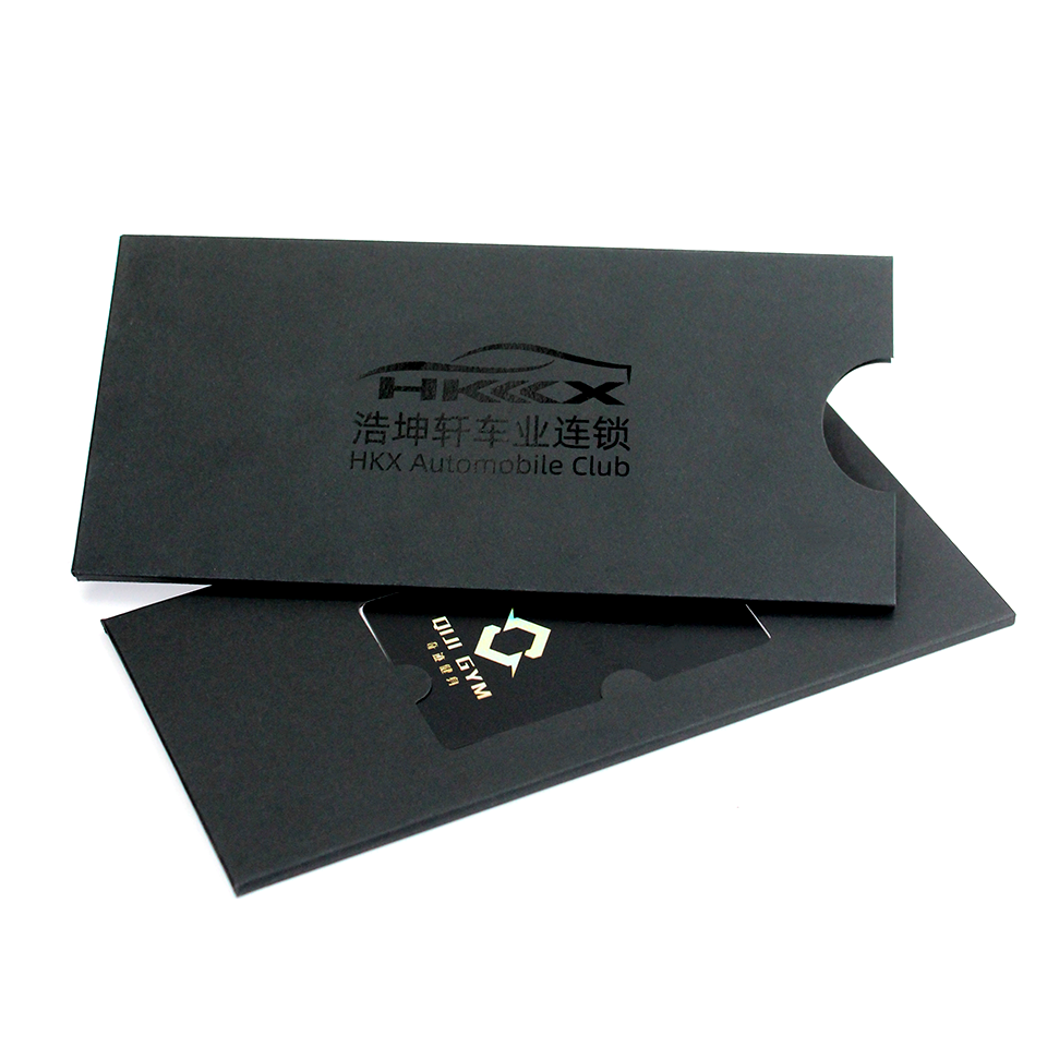 Luxury Custom LOGO Slim Credit Card Sleeves Packaging UV Printing Pop up Loyalty Card Protect Holder Envelope Hotel Key Card