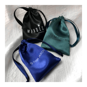 Custom Luxury Satin Drawstring Pouch Velvet Gift Bags Cosmetic Jewelry Bags with LOGO Travel Storage Bracelet Packaging