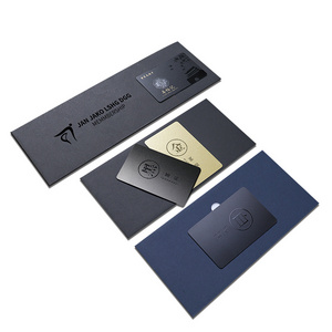 Custom Design Paper PVC VIP NFC ID Business Card Holder Trading Credit Card Slim Sleeve Packaging Pop up Envelope