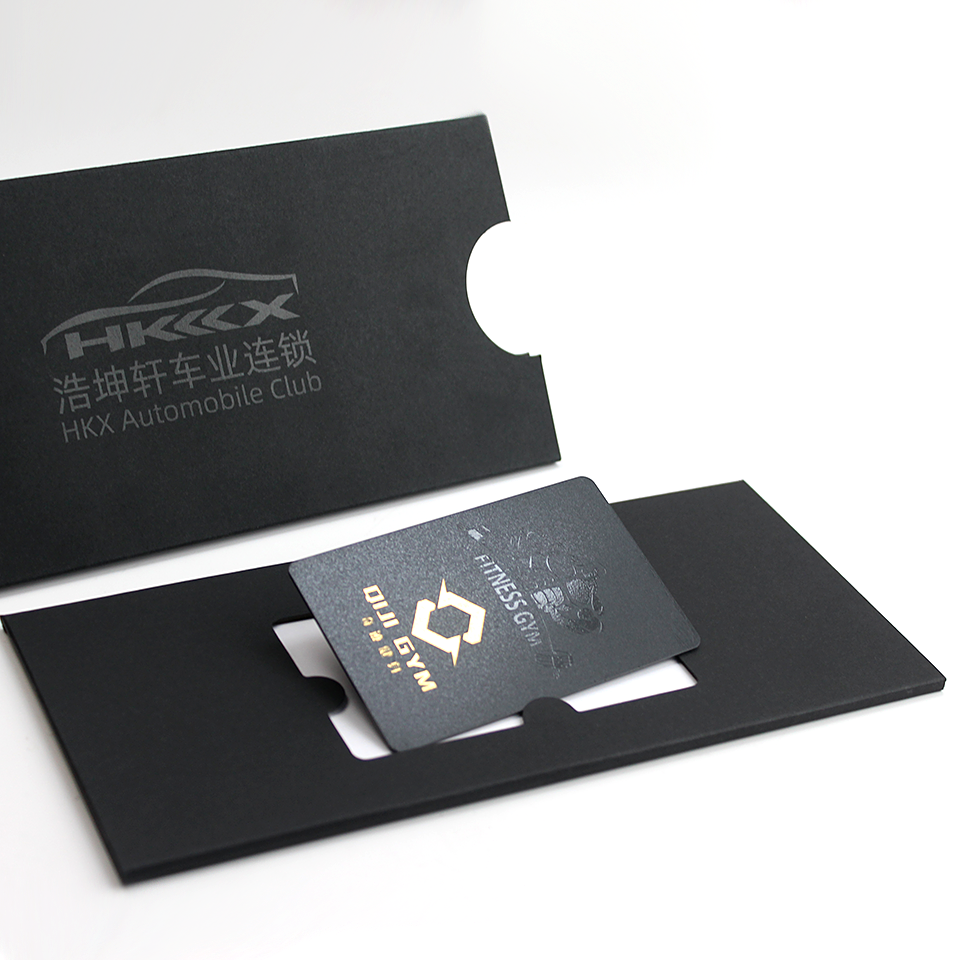 Luxury Custom LOGO Slim Credit Card Sleeves Packaging UV Printing Pop up Loyalty Card Protect Holder Envelope Hotel Key Card