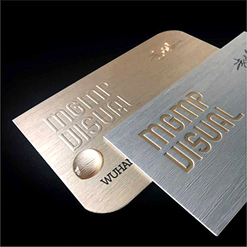 Luxury Custom Stainless Steel Business Card with Hidden Chip Metal NFC Card Printed Engraved LOGO Brushed Silver VIP Credit Card