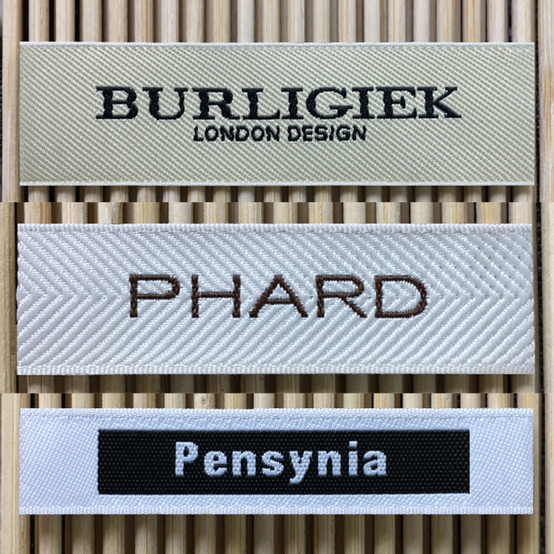 Custom High quality cotton care label for Name Logo Damask Garment Woven Labels   neck label