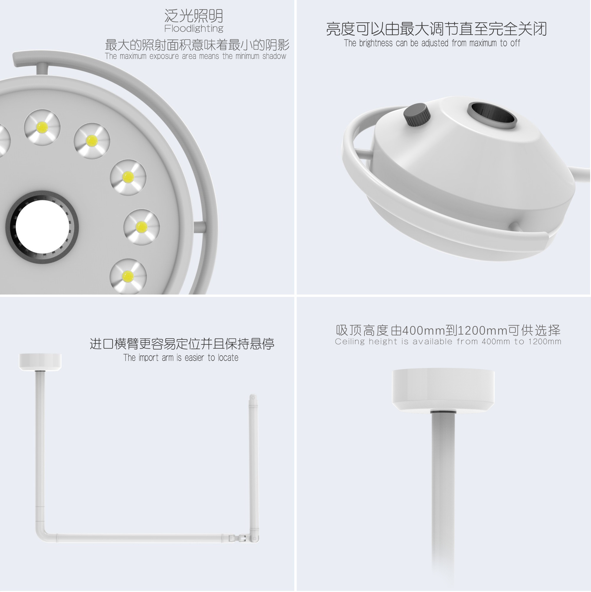 Celling-mounted examination Ophthalmology  medical Light dental Surgery Shadowless Lamp Gynecological with led bulbs