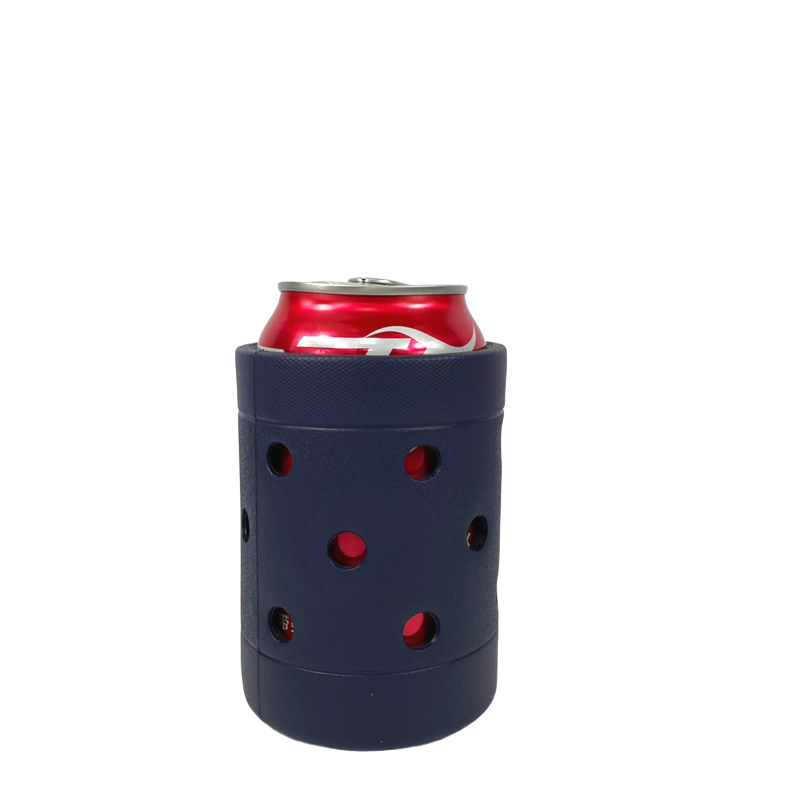 Customized design candy color round coffee cup holder EVA beer can cooler storage tank bogg bag silicone beach accessories