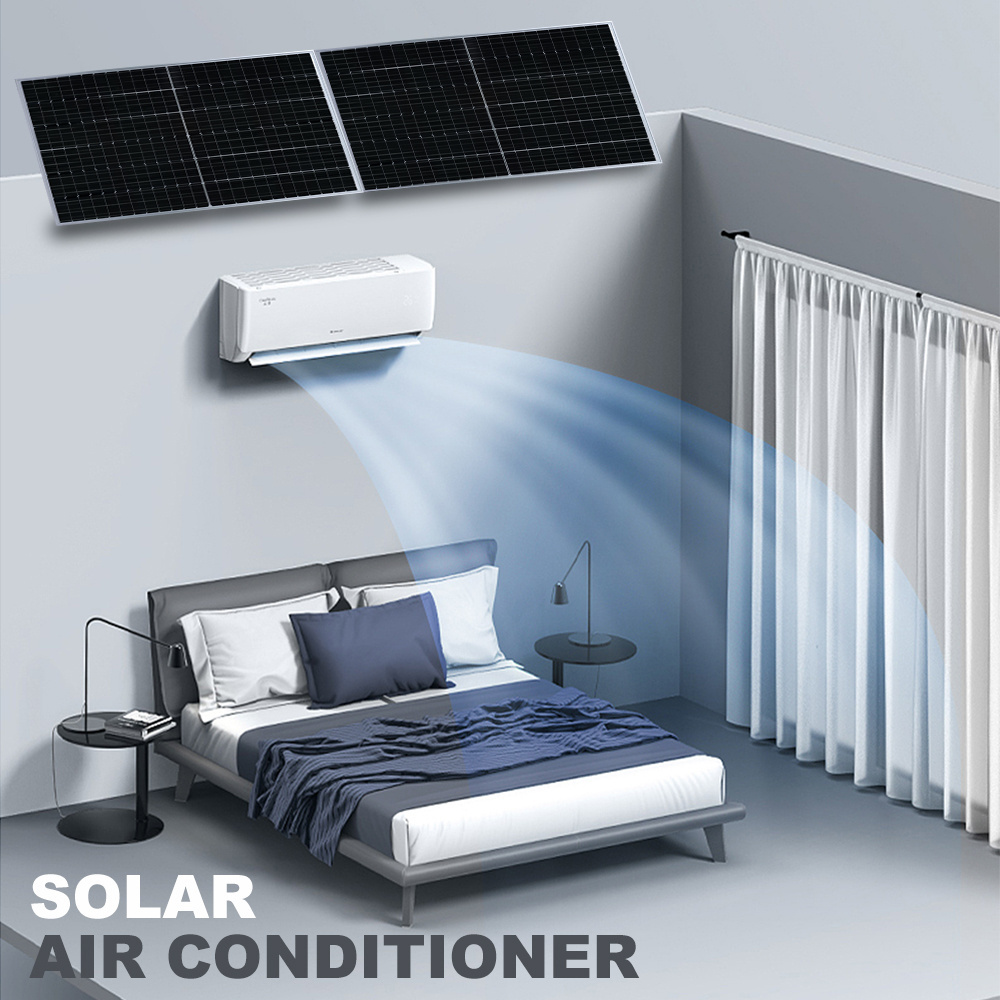 New Design Solar Hybrid air conditioner  solar powered air conditioner for home 24000 btu solar panel air conditioner and heater