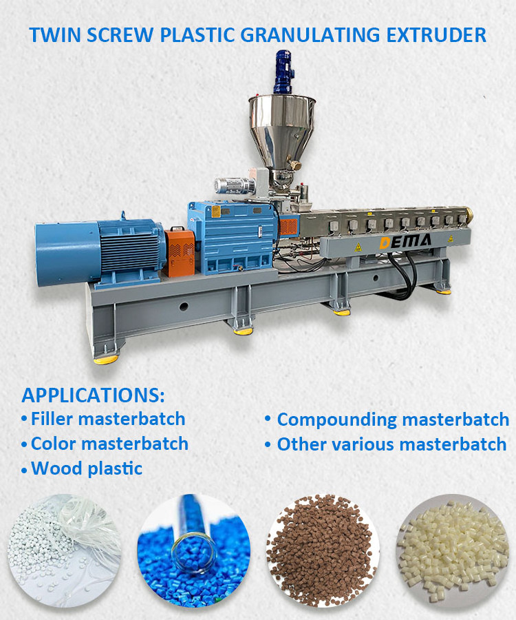 Twin Screw PP Wood Plastic Composite Extruding Pelletizing WPC Extruder Machine Price