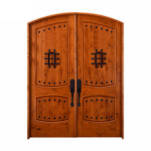 Antique Carved External  Double Arched  Solid Teak  Doors Front Door  Double Swing Wooden Door Craftsmanship Trims