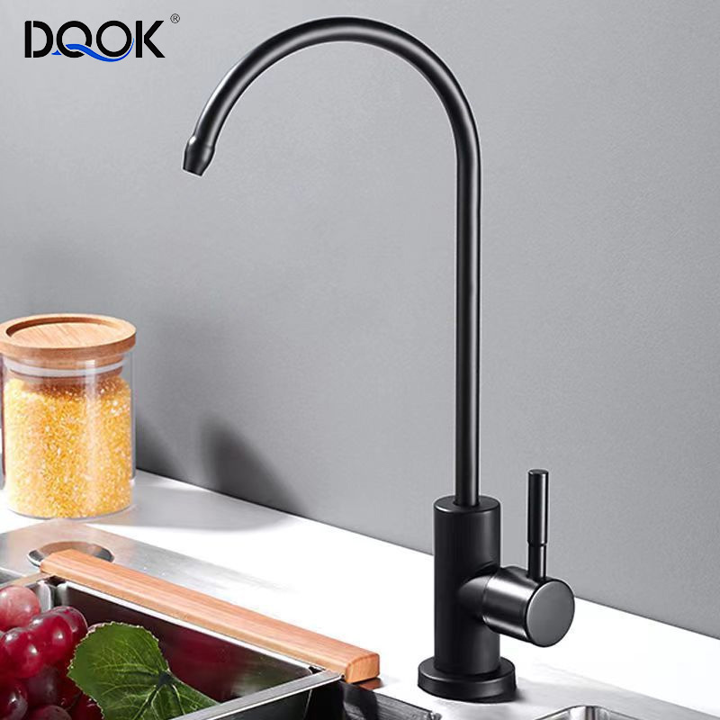 DQOK Modern 304 Stainless Steel Drinking Water Faucet Matte Black Kitchen Faucet Water Filter Faucet