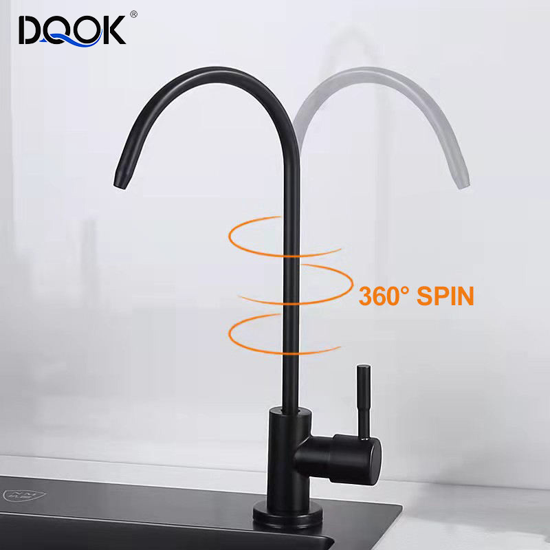 DQOK Modern 304 Stainless Steel Drinking Water Faucet Matte Black Kitchen Faucet Water Filter Faucet