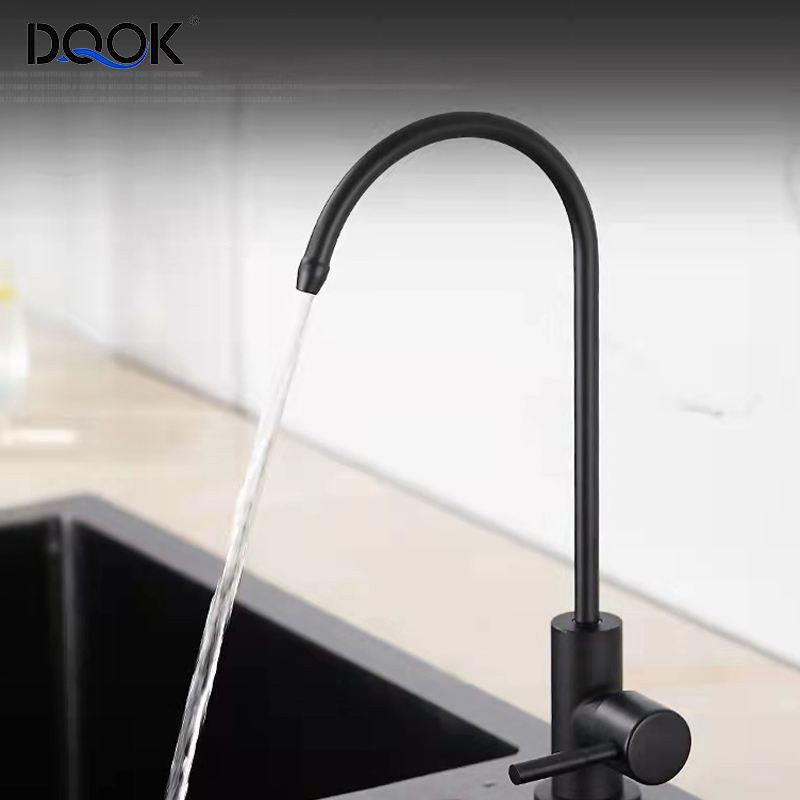 DQOK Modern 304 Stainless Steel Drinking Water Faucet Matte Black Kitchen Faucet Water Filter Faucet