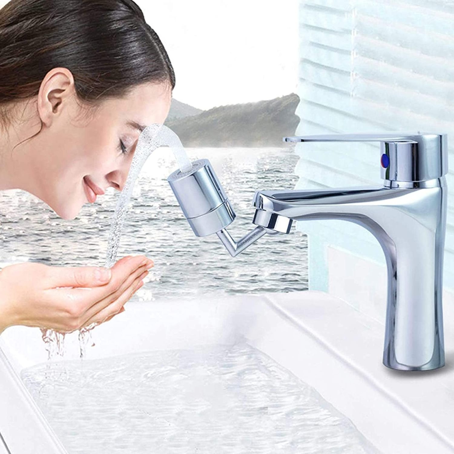 Universal Splash Filter Faucet Rotating 360 Degree Extender Water Saving Faucet Water Filter For Bathroom Kitchen