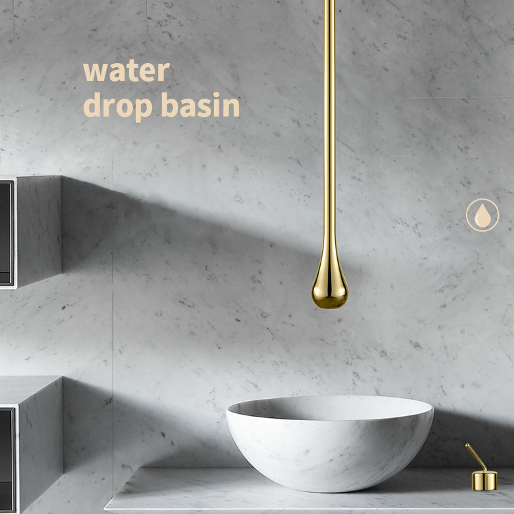 DQOK Modern Luxury Long Wash Basin Mixer Tap Gold Bathroom Ceiling Basin Faucet