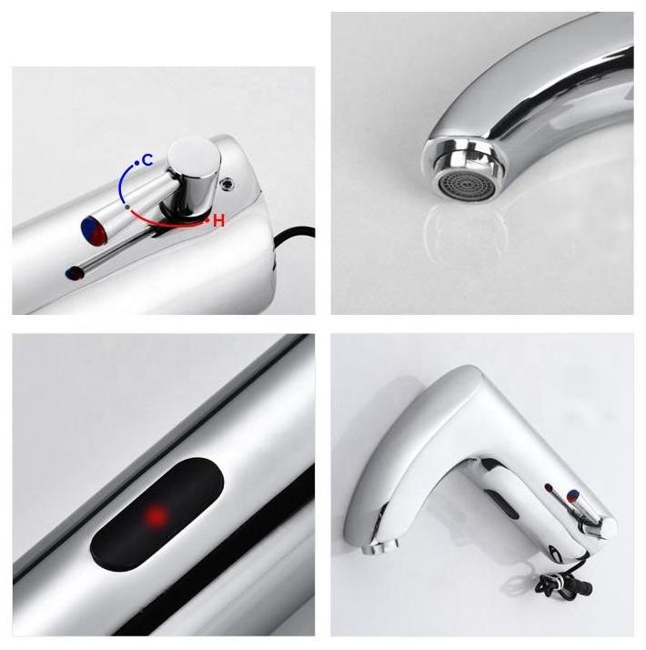 Modern Design Hot Cold Water Mixer Lavatory Faucet Bathroom Touchless Sensor Automatic Faucet