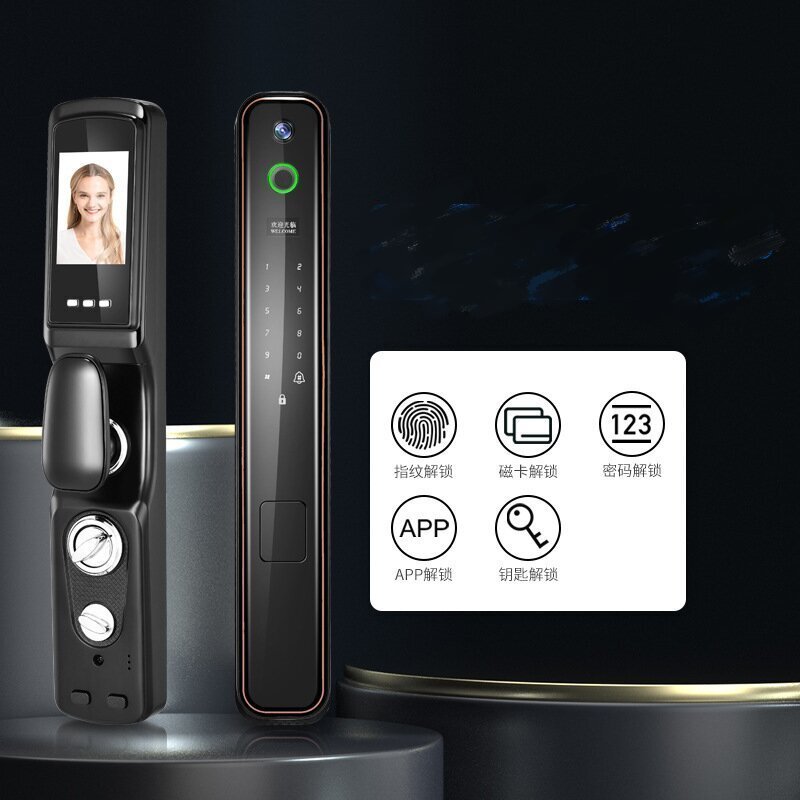 3D face recognition intelligent lock security door cat eye fingerprint lock automatic face brushing password lock