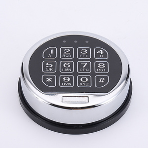 Round metal chrome keypad biometric fingerprint safe lock with dual control unlock mode