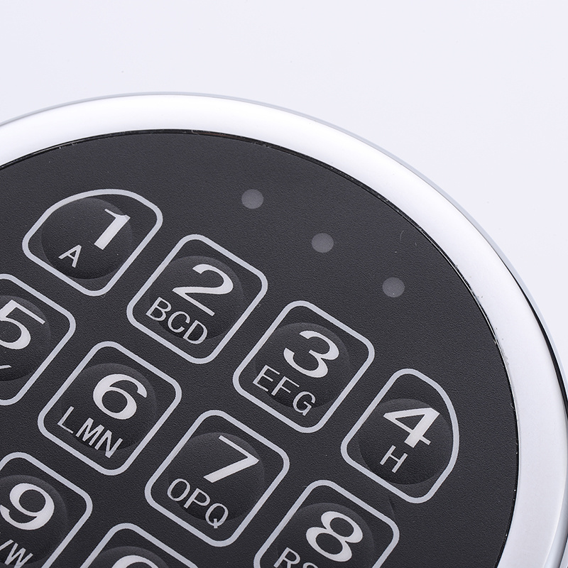 Round metal chrome keypad biometric fingerprint safe lock with dual control unlock mode