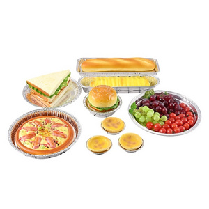 EU PACK 8  inches Aluminum disposable plates baking use round shallow aluminum foil pie pans food tray