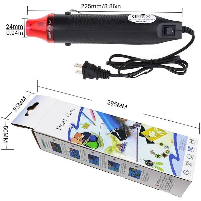 Mini Heat Gun Electric Phone Repair Heat Tool Compact Hot Air Gun for DIY Embossing Shrink Wrap Drying Paint 110V/220V