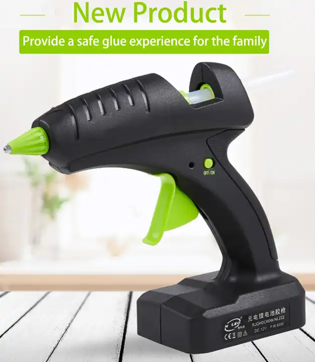 60W 12V Cordless Hot Glue Gun Rechargeable Heating Tool with lithium Battery 2000mAh for DIY Arts Craft 11mm Glue Stick