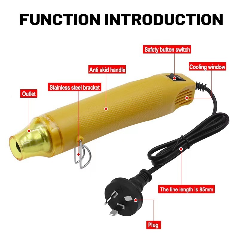 Mini Heat Gun Electric Phone Repair Heat Tool Compact Hot Air Gun for DIY Embossing Shrink Wrap Drying Paint 110V/220V