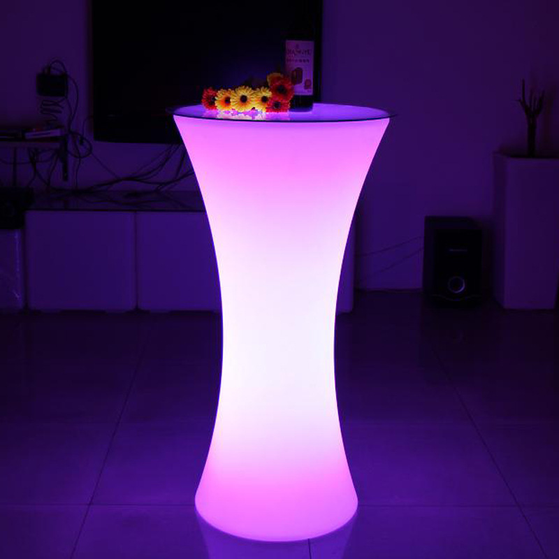 Factory Light Up Night Club Lounge Outdoor High Top Cocktail Led Bar Furniture Table  Led Round Tables For Event Party Garden