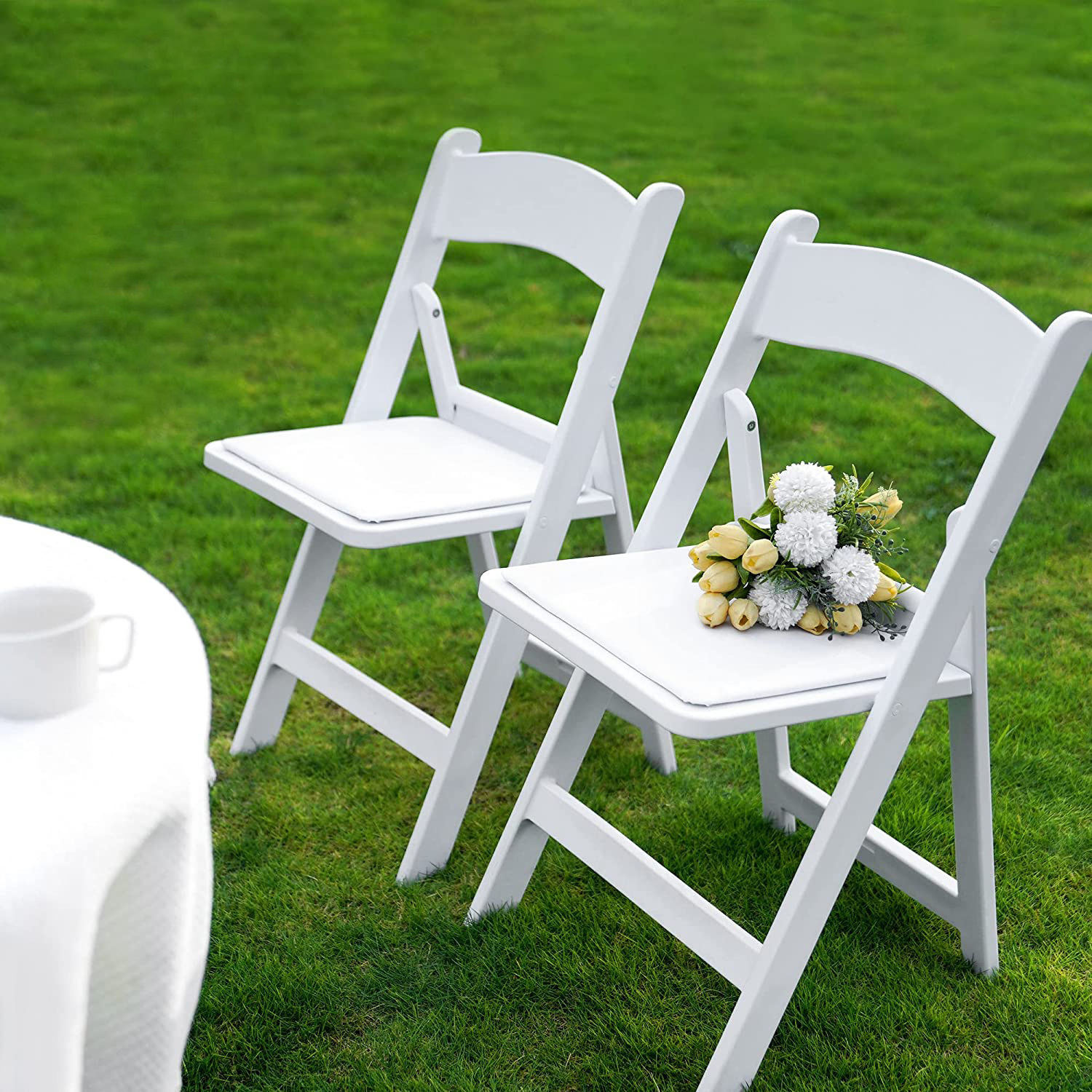 Factory Price Ultralight Outdoor Wedding Event Dining Plastic Foldable Resin Chair for Garden Hotel